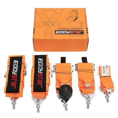 EDDYSTAR Nylon Drift Araç Yarış Koltuğu Turuncu Renk 5 Noktalı Koltuğu