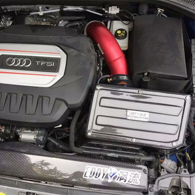 15-16 Audi A3 1.8T/2.0T için 76mm Yüksek Akışlı Filtreli Döngü Oluşturan EDDYSTAR Karbon Elyaf Hava İçeği Seti - Bolt-On Kurulum